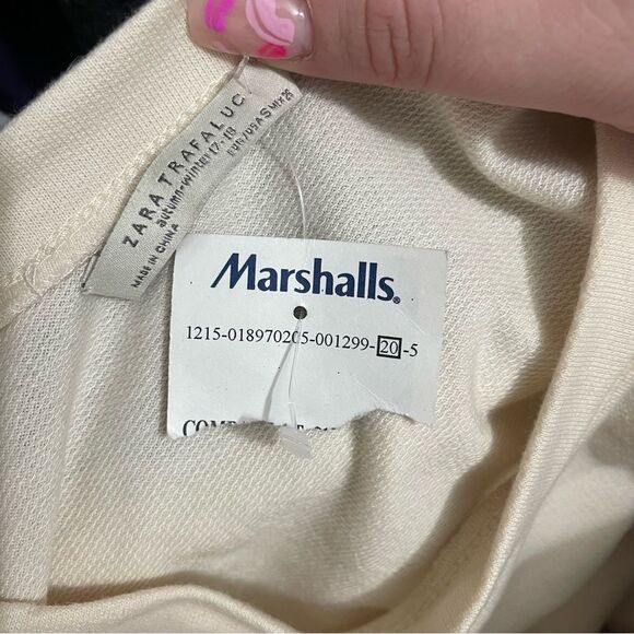 NWT Zara Trafulac Cream & Pink Fur Cuffed Sleeve Sweater - Picture 5 of 5